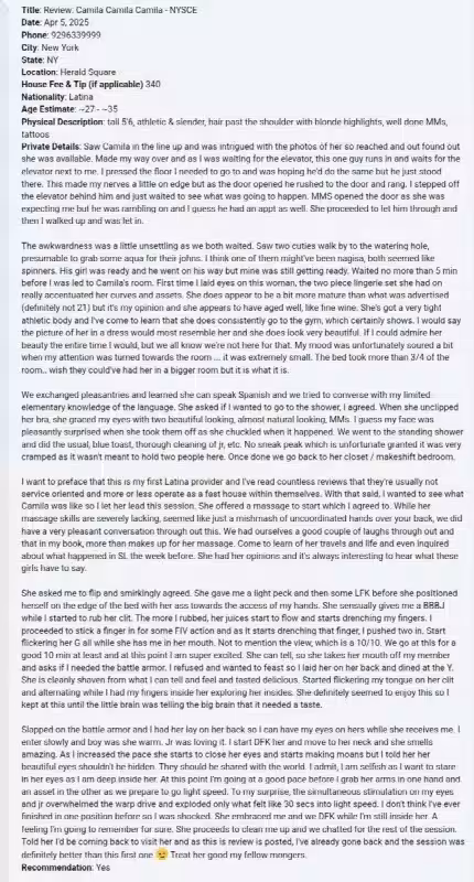 Escort Camila (2025) in New York City - Manhattan, NY